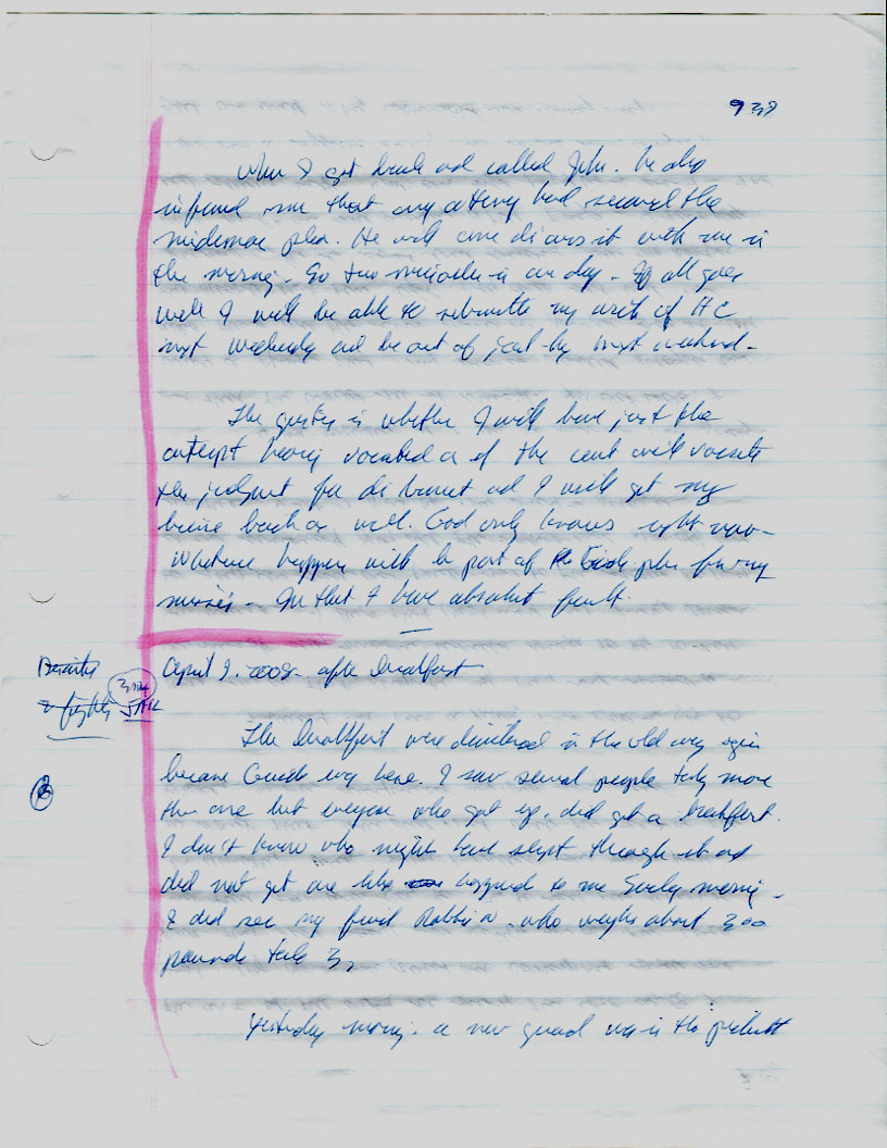 Dr John WorldPeace 2008 Prison Journal